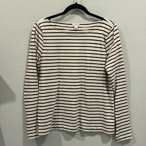 J Crew Striped cotton long sleeve top 100% Cotton size small